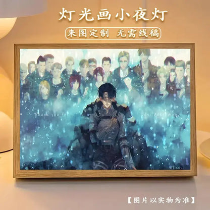 Cartoon Anime Attack On Titan Bedside Picture Frame Lamp